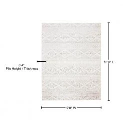 Tulum Ivory/Gray 9 ft. x 12 ft. Striped Tribal Geometric Area Rug by SAFAVIEH -SAFAVIEH Shop ivory gray safavieh area rugs tul272a 9 76 1000