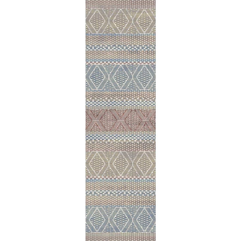 Falcon Ivory/Grey/Blue/Red/Gold 2 ft. 2 in. x 7 ft. 7 in. Geometric Area Rug by Dynamic Rugs 6 Falcon Ivory/Grey/Blue/Red/Gold 2 ft. 2 in. x 7 ft. 7 in. Geometric Area Rug by Dynamic Rugs - Image 6