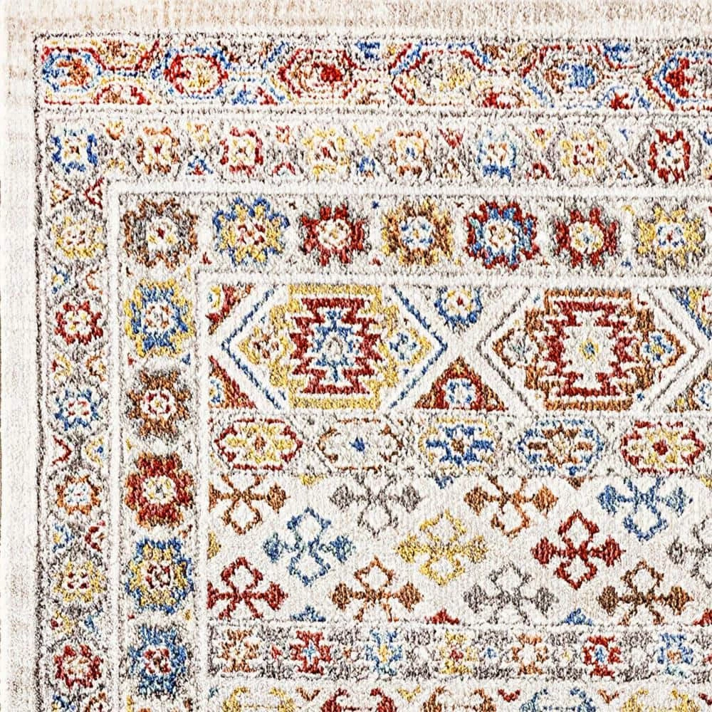 Falcon Ivory/Grey/Blue/Red/Gold 2 ft. 2 in. x 7 ft. 7 in. Oriental Area Rug by Dynamic Rugs 7 Falcon Ivory/Grey/Blue/Red/Gold 2 ft. 2 in. x 7 ft. 7 in. Oriental Area Rug by Dynamic Rugs - Image 7