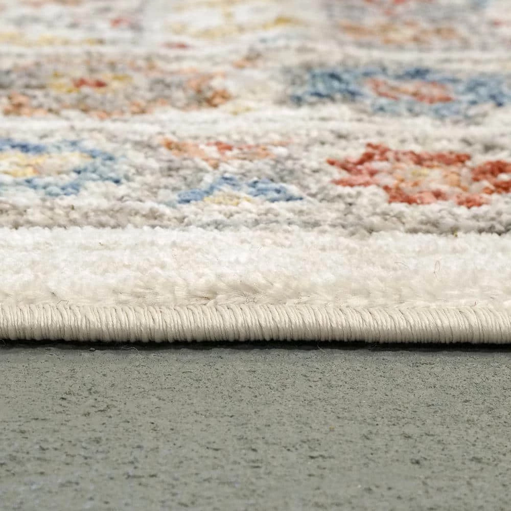 Falcon Ivory/Grey/Blue/Red/Gold 2 ft. 2 in. x 7 ft. 7 in. Oriental Area Rug by Dynamic Rugs 4 Falcon Ivory/Grey/Blue/Red/Gold 2 ft. 2 in. x 7 ft. 7 in. Oriental Area Rug by Dynamic Rugs - Image 4