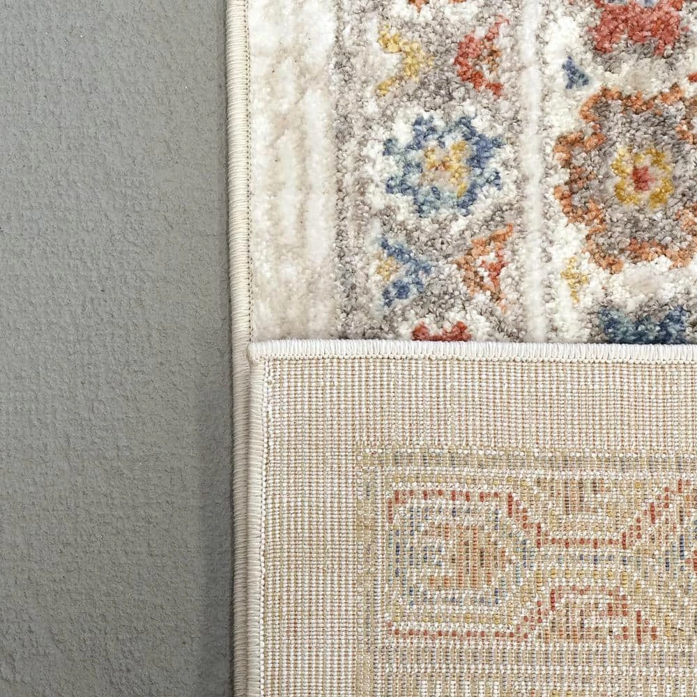 Falcon Ivory/Grey/Blue/Red/Gold 2 ft. 2 in. x 7 ft. 7 in. Oriental Area Rug by Dynamic Rugs 3 Falcon Ivory/Grey/Blue/Red/Gold 2 ft. 2 in. x 7 ft. 7 in. Oriental Area Rug by Dynamic Rugs - Image 3