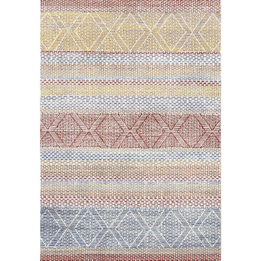 Falcon Ivory/Grey/Blue/Red/Gold 3 ft. 11 in. x 5 ft. 3 in. Geometric Area Rug by Dynamic Rugs 1 Falcon Ivory/Grey/Blue/Red/Gold 3 ft. 11 in. x 5 ft. 3 in. Geometric Area Rug by Dynamic Rugs