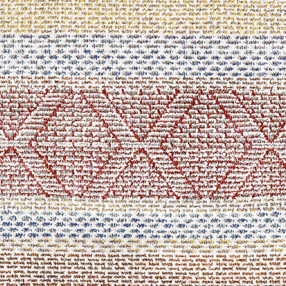 Falcon Ivory/Grey/Blue/Red/Gold 3 ft. 11 in. x 5 ft. 3 in. Geometric Area Rug by Dynamic Rugs 5 Falcon Ivory/Grey/Blue/Red/Gold 3 ft. 11 in. x 5 ft. 3 in. Geometric Area Rug by Dynamic Rugs - Image 5