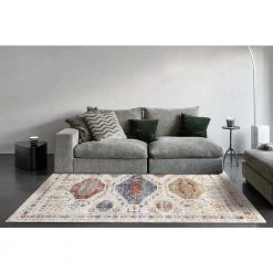 Falcon Ivory/Grey/Blue/Red/Gold 3 ft. 11 in. x 5 ft. 3 in. Moroccan Area Rug by Dynamic Rugs 7 Falcon Ivory/Grey/Blue/Red/Gold 3 ft. 11 in. x 5 ft. 3 in. Moroccan Area Rug by Dynamic Rugs -SAFAVIEH Shop ivory grey blue red gold dynamic rugs area rugs ff466804999 e1 1000