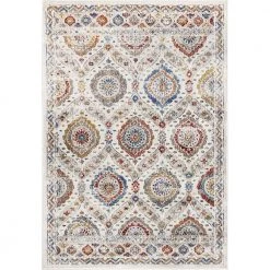 Falcon Ivory/Grey/Blue/Red/Gold 3 ft. 11 in. x 5 ft. 3 in. Oriental Area Rug by Dynamic Rugs
