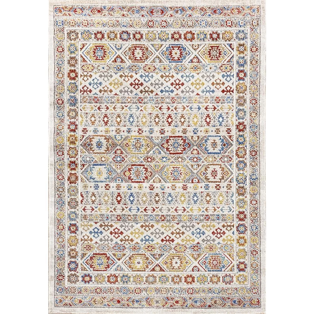Falcon Ivory/Grey/Blue/Red/Gold 3 ft. 11 in. x 5 ft. 3 in. Oriental Area Rug by Dynamic Rugs 1 Falcon Ivory/Grey/Blue/Red/Gold 3 ft. 11 in. x 5 ft. 3 in. Oriental Area Rug by Dynamic Rugs