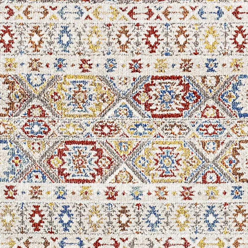 Falcon Ivory/Grey/Blue/Red/Gold 3 ft. 11 in. x 5 ft. 3 in. Oriental Area Rug by Dynamic Rugs 5 Falcon Ivory/Grey/Blue/Red/Gold 3 ft. 11 in. x 5 ft. 3 in. Oriental Area Rug by Dynamic Rugs - Image 5