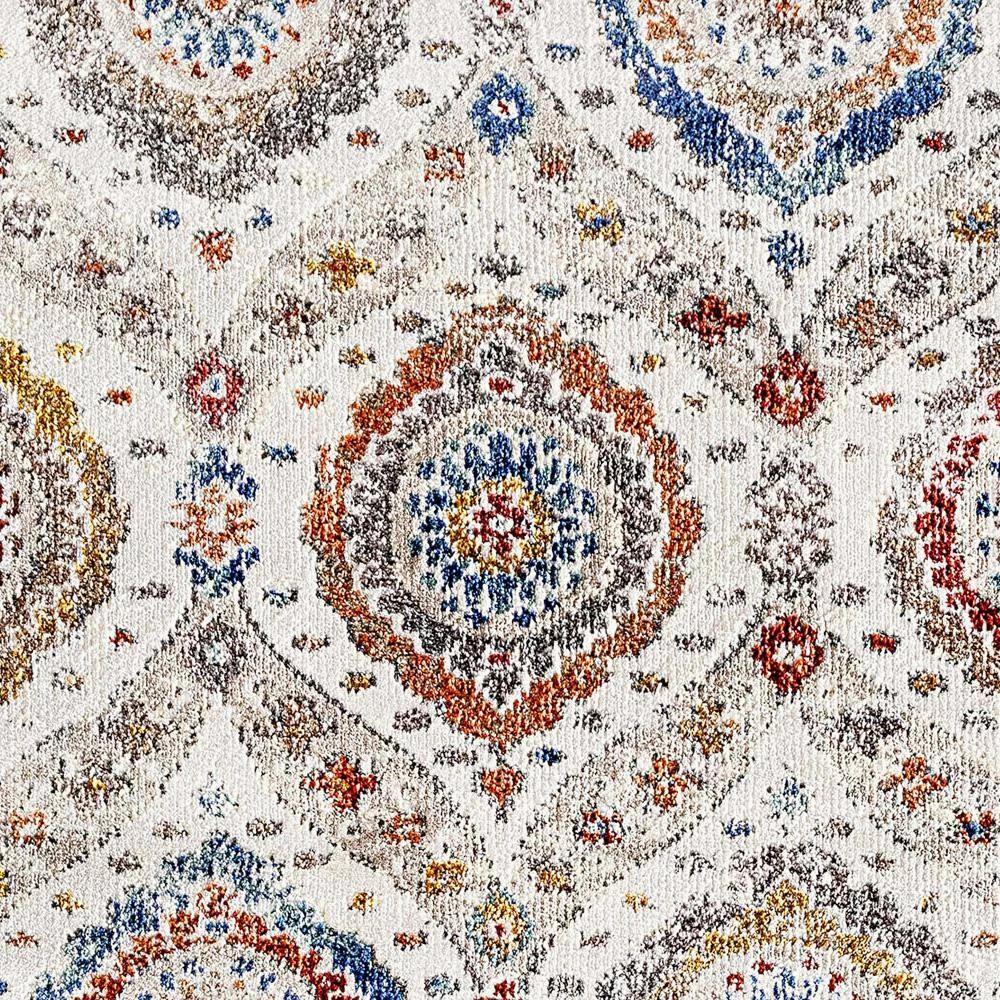 Falcon Ivory/Grey/Blue/Red/Gold 7 ft. 10 in. x 10 ft. 6 in. Oriental Area Rug by Dynamic Rugs 5 Falcon Ivory/Grey/Blue/Red/Gold 7 ft. 10 in. x 10 ft. 6 in. Oriental Area Rug by Dynamic Rugs - Image 5