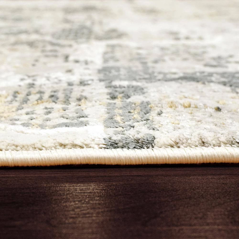 Quartz Ivory/Grey 2 ft. 2 in. x 7 ft. 7 in. Transitional Polyester Area Rug by Dynamic Rugs 3 Quartz Ivory/Grey 2 ft. 2 in. x 7 ft. 7 in. Transitional Polyester Area Rug by Dynamic Rugs - Image 3