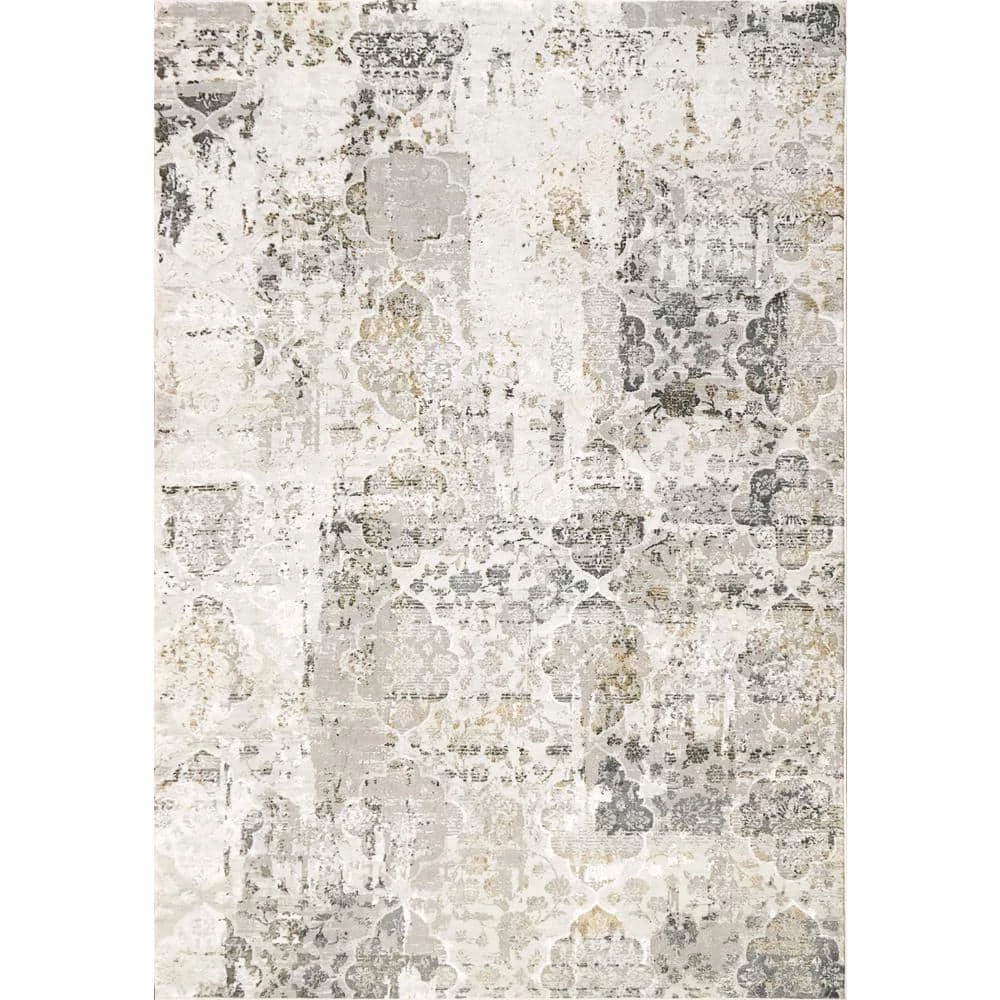 Quartz Ivory/Grey 2 ft. 2 in. x 7 ft. 7 in. Transitional Polyester Area Rug by Dynamic Rugs 1 Quartz Ivory/Grey 2 ft. 2 in. x 7 ft. 7 in. Transitional Polyester Area Rug by Dynamic Rugs