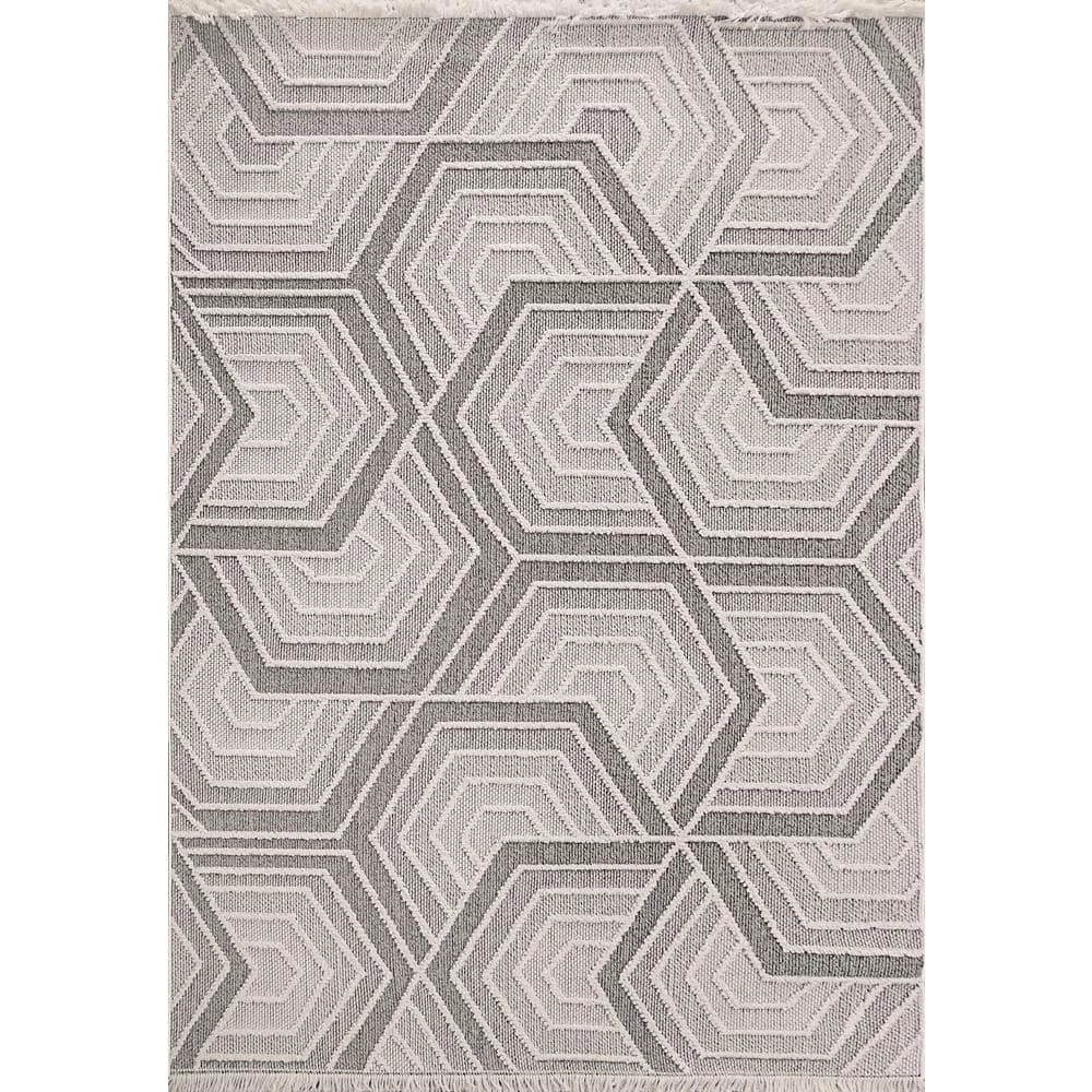 Seville Ivory/Grey 5 ft. x 7 ft. Geometric Area Rug by Dynamic Rugs 1 Seville Ivory/Grey 5 ft. x 7 ft. Geometric Area Rug by Dynamic Rugs