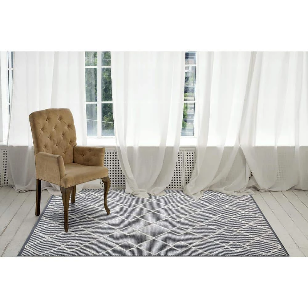 Maeve Ivory/Grey 2 ft. x 7 ft. 6 in. Geometric Area Rug by Dynamic Rugs 2 Maeve Ivory/Grey 2 ft. x 7 ft. 6 in. Geometric Area Rug by Dynamic Rugs - Image 2