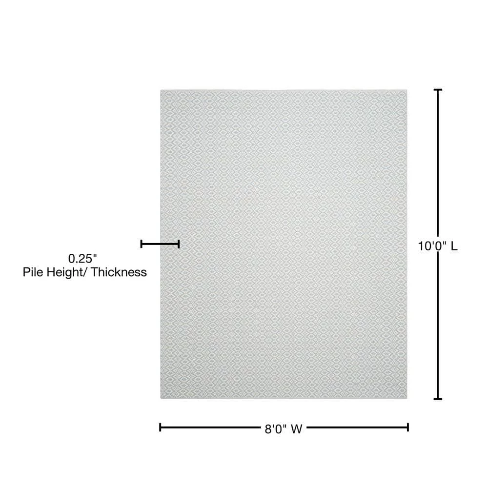 Montauk Ivory/Light Blue 8 ft. x 10 ft. Solid Area Rug by SAFAVIEH 7 Montauk Ivory/Light Blue 8 ft. x 10 ft. Solid Area Rug by SAFAVIEH - Image 7