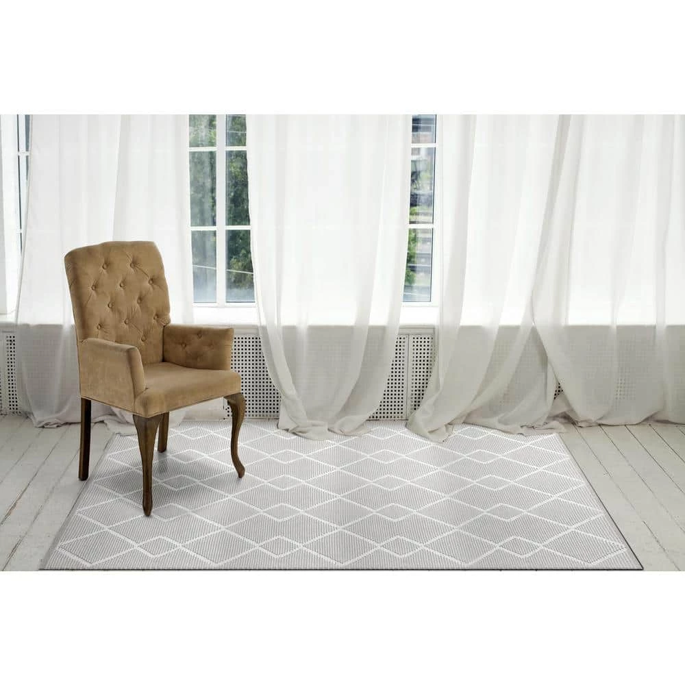 Maeve Ivory/Light Grey 2 ft. x 7 ft. 6 in. Geometric Area Rug by Dynamic Rugs 2 Maeve Ivory/Light Grey 2 ft. x 7 ft. 6 in. Geometric Area Rug by Dynamic Rugs - Image 2
