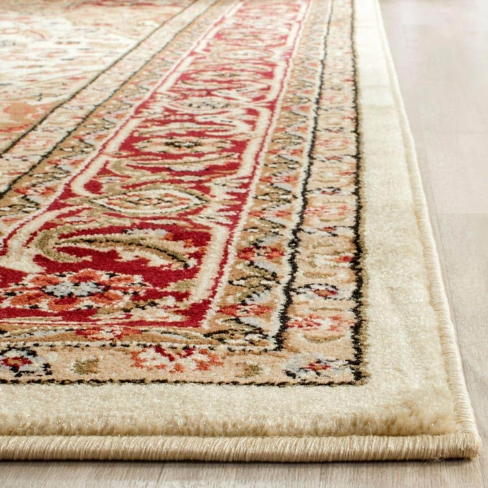 Lyndhurst Ivory/Red 10 ft. x 14 ft. Border Area Rug by SAFAVIEH 4 Lyndhurst Ivory/Red 10 ft. x 14 ft. Border Area Rug by SAFAVIEH - Image 4
