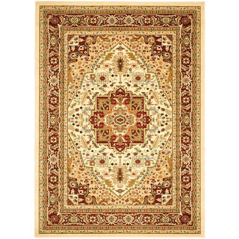 Lyndhurst Ivory/Red 10 ft. x 14 ft. Border Area Rug by SAFAVIEH 1 Lyndhurst Ivory/Red 10 ft. x 14 ft. Border Area Rug by SAFAVIEH
