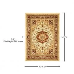 Lyndhurst Ivory/Red 10 ft. x 14 ft. Border Area Rug by SAFAVIEH 16 Lyndhurst Ivory/Red 10 ft. x 14 ft. Border Area Rug by SAFAVIEH -SAFAVIEH Shop ivory red safavieh area rugs lnh330a 10 76 1000