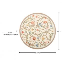 Chelsea Ivory 8 ft. x 8 ft. Round Floral Border Solid Area Rug by SAFAVIEH 12 Chelsea Ivory 8 ft. x 8 ft. Round Floral Border Solid Area Rug by SAFAVIEH -SAFAVIEH Shop ivory safavieh area rugs hk248a 8r 76 1000