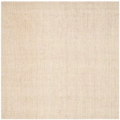 Natural Fiber Ivory 9 ft. x 9 ft. Square Solid Area Rug by SAFAVIEH