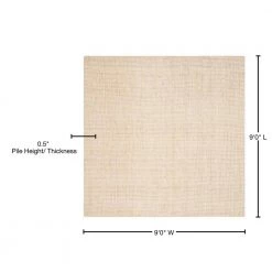 Natural Fiber Ivory 9 ft. x 9 ft. Square Solid Area Rug by SAFAVIEH 15 Natural Fiber Ivory 9 ft. x 9 ft. Square Solid Area Rug by SAFAVIEH -SAFAVIEH Shop ivory safavieh area rugs nf730a 9sq 76 1000