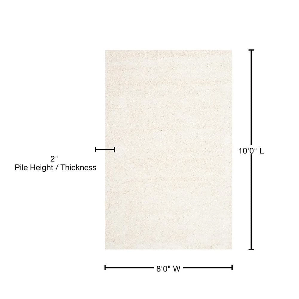Milan Shag Ivory 8 ft. x 10 ft. Solid Area Rug by SAFAVIEH 11 Milan Shag Ivory 8 ft. x 10 ft. Solid Area Rug by SAFAVIEH - Image 11