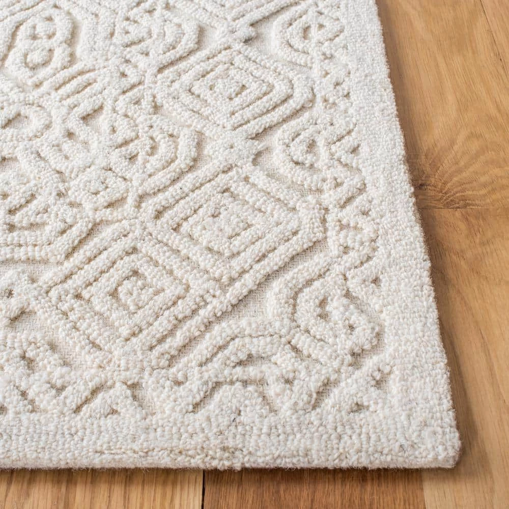 Textural Ivory 8 ft. x 10 ft. Solid Color Geometric Area Rug by SAFAVIEH 8 Textural Ivory 8 ft. x 10 ft. Solid Color Geometric Area Rug by SAFAVIEH - Image 8