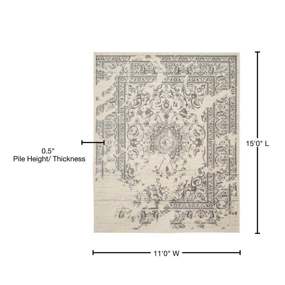 Adirondack Ivory/Silver 11 ft. x 15 ft. Border Area Rug by SAFAVIEH 10 Adirondack Ivory/Silver 11 ft. x 15 ft. Border Area Rug by SAFAVIEH - Image 10