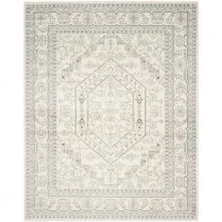 Adirondack Ivory/Silver 8 ft. x 10 ft. Border Medallion Area Rug by SAFAVIEH