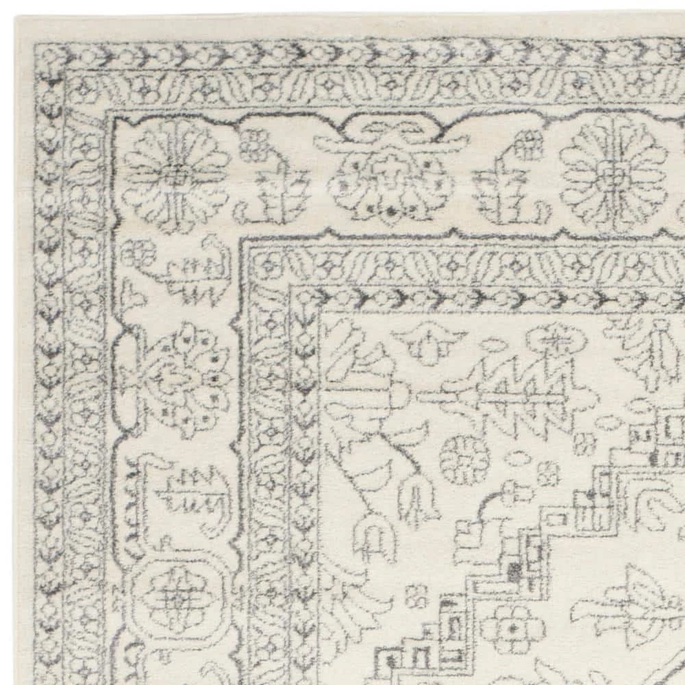 Adirondack Ivory/Silver 8 ft. x 10 ft. Border Medallion Area Rug by SAFAVIEH 6 Adirondack Ivory/Silver 8 ft. x 10 ft. Border Medallion Area Rug by SAFAVIEH - Image 6