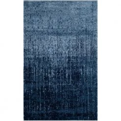 Retro Light Blue/Blue 8 ft. x 10 ft. Distressed Floral Area Rug by SAFAVIEH