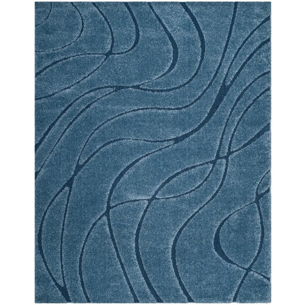 Florida Shag Light Blue/Blue 9 ft. x 12 ft. Solid Area Rug by SAFAVIEH 1 Florida Shag Light Blue/Blue 9 ft. x 12 ft. Solid Area Rug by SAFAVIEH