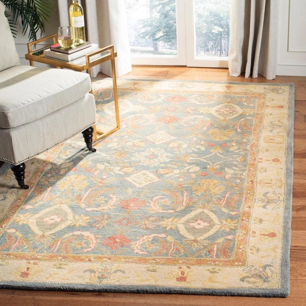 Anatolia Light Blue/Ivory 9 ft. x 12 ft. Floral Area Rug by SAFAVIEH 2 Anatolia Light Blue/Ivory 9 ft. x 12 ft. Floral Area Rug by SAFAVIEH - Image 2