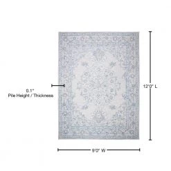 Micro-Loop Light Blue/Ivory 9 ft. x 12 ft. Border Area Rug by SAFAVIEH -SAFAVIEH Shop light blue ivory safavieh area rugs mlp504m 9 76 1000