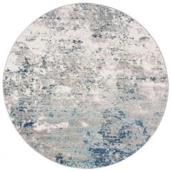 Brentwood Light Gray/Blue 9 ft. x 9 ft. Round Abstract Area Rug by SAFAVIEH