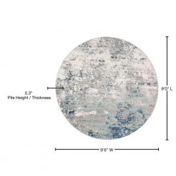 Brentwood Light Gray/Blue 9 ft. x 9 ft. Round Abstract Area Rug by SAFAVIEH -SAFAVIEH Shop light gray blue safavieh area rugs bnt822f 9r 76 1000