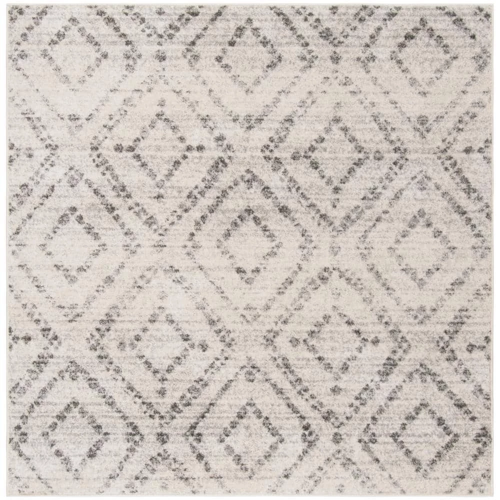 Adirondack Light Gray/Gray 10 ft. x 10 ft. Multi-Diamonds Square Area Rug by SAFAVIEH 1 Adirondack Light Gray/Gray 10 ft. x 10 ft. Multi-Diamonds Square Area Rug by SAFAVIEH