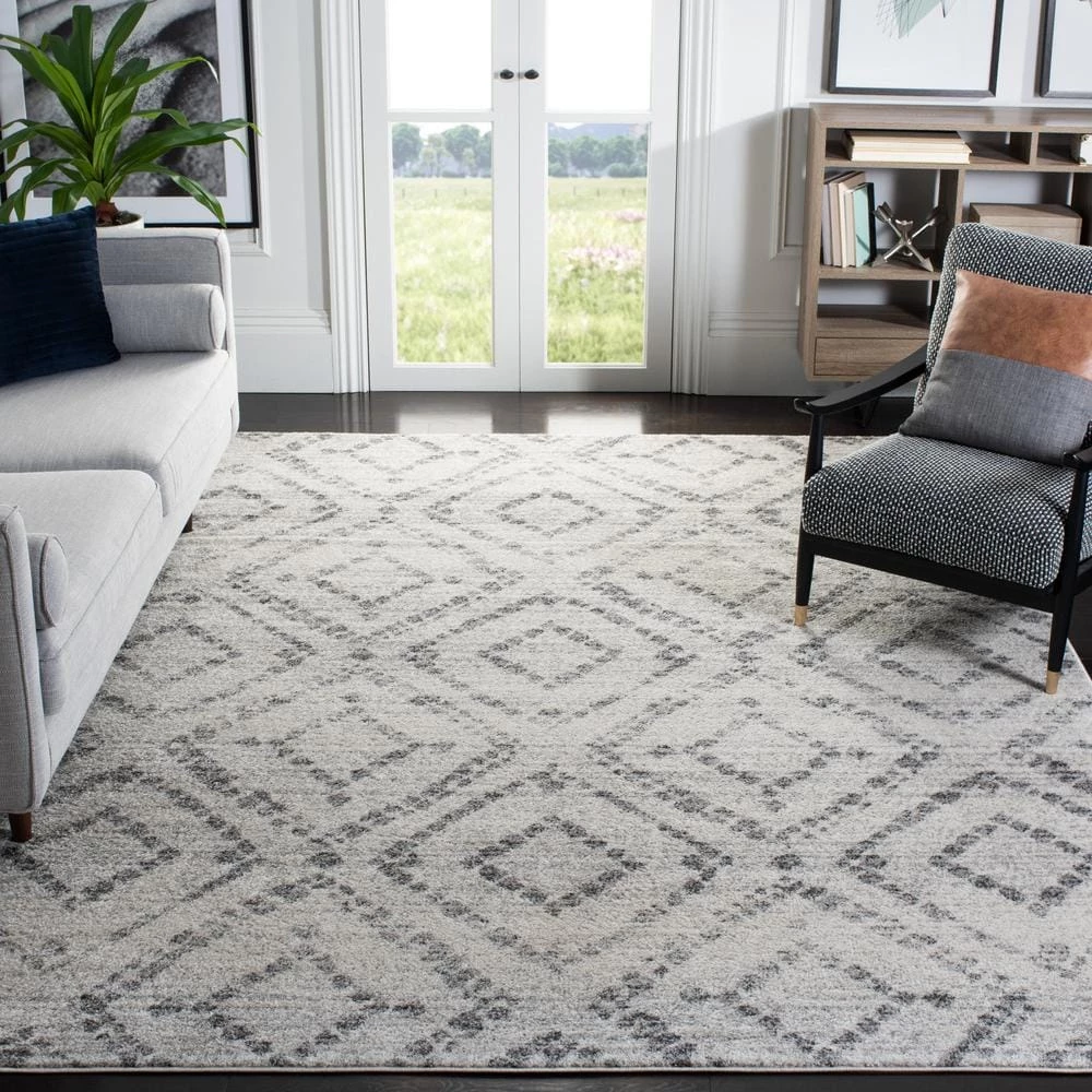 Adirondack Light Gray/Gray 10 ft. x 10 ft. Multi-Diamonds Square Area Rug by SAFAVIEH 2 Adirondack Light Gray/Gray 10 ft. x 10 ft. Multi-Diamonds Square Area Rug by SAFAVIEH - Image 2