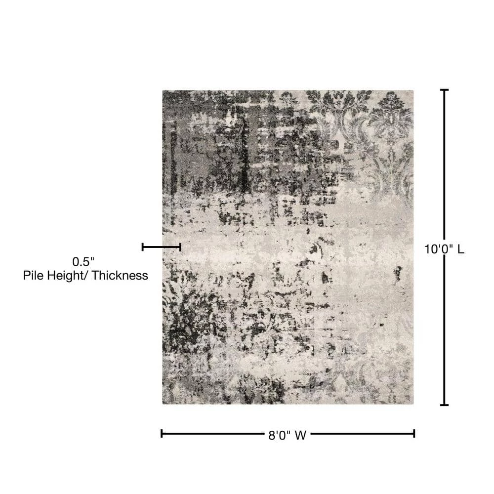 Retro Light Grey/Grey 8 ft. x 10 ft. Floral Area Rug by SAFAVIEH 7 Retro Light Grey/Grey 8 ft. x 10 ft. Floral Area Rug by SAFAVIEH - Image 7