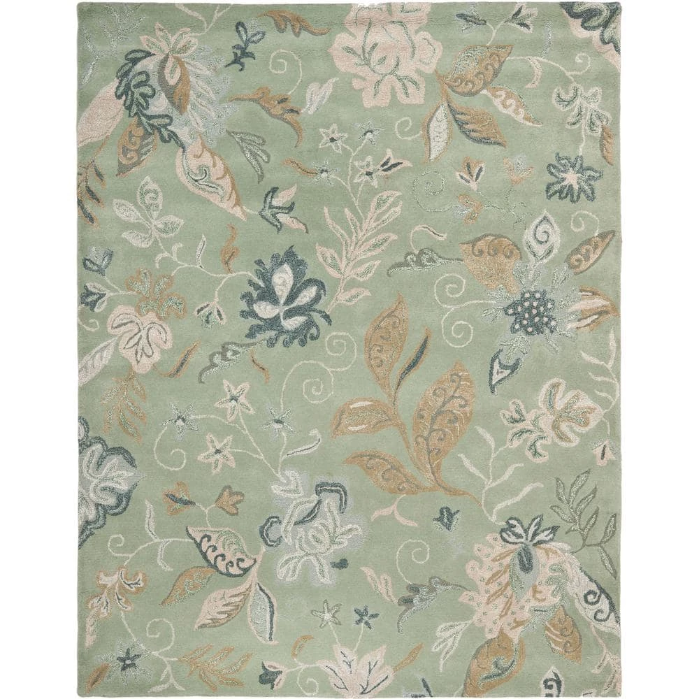 Jardin Light Green/Multi 8 ft. x 10 ft. Floral Area Rug by SAFAVIEH 1 Jardin Light Green/Multi 8 ft. x 10 ft. Floral Area Rug by SAFAVIEH