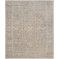 Izmir Light Grey/Light Mint 6 ft. x 9 ft. Border Floral Oriental Area Rug by SAFAVIEH