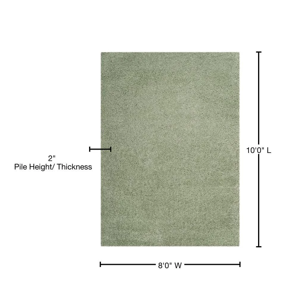 Laguna Shag Light Sage 8 ft. x 10 ft. Solid Area Rug by SAFAVIEH 8 Laguna Shag Light Sage 8 ft. x 10 ft. Solid Area Rug by SAFAVIEH - Image 8