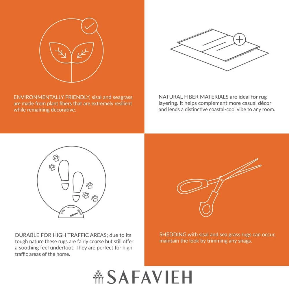 Natural Fiber Marble/Beige 8 ft. x 10 ft. Border Area Rug by SAFAVIEH 4 Natural Fiber Marble/Beige 8 ft. x 10 ft. Border Area Rug by SAFAVIEH - Image 4