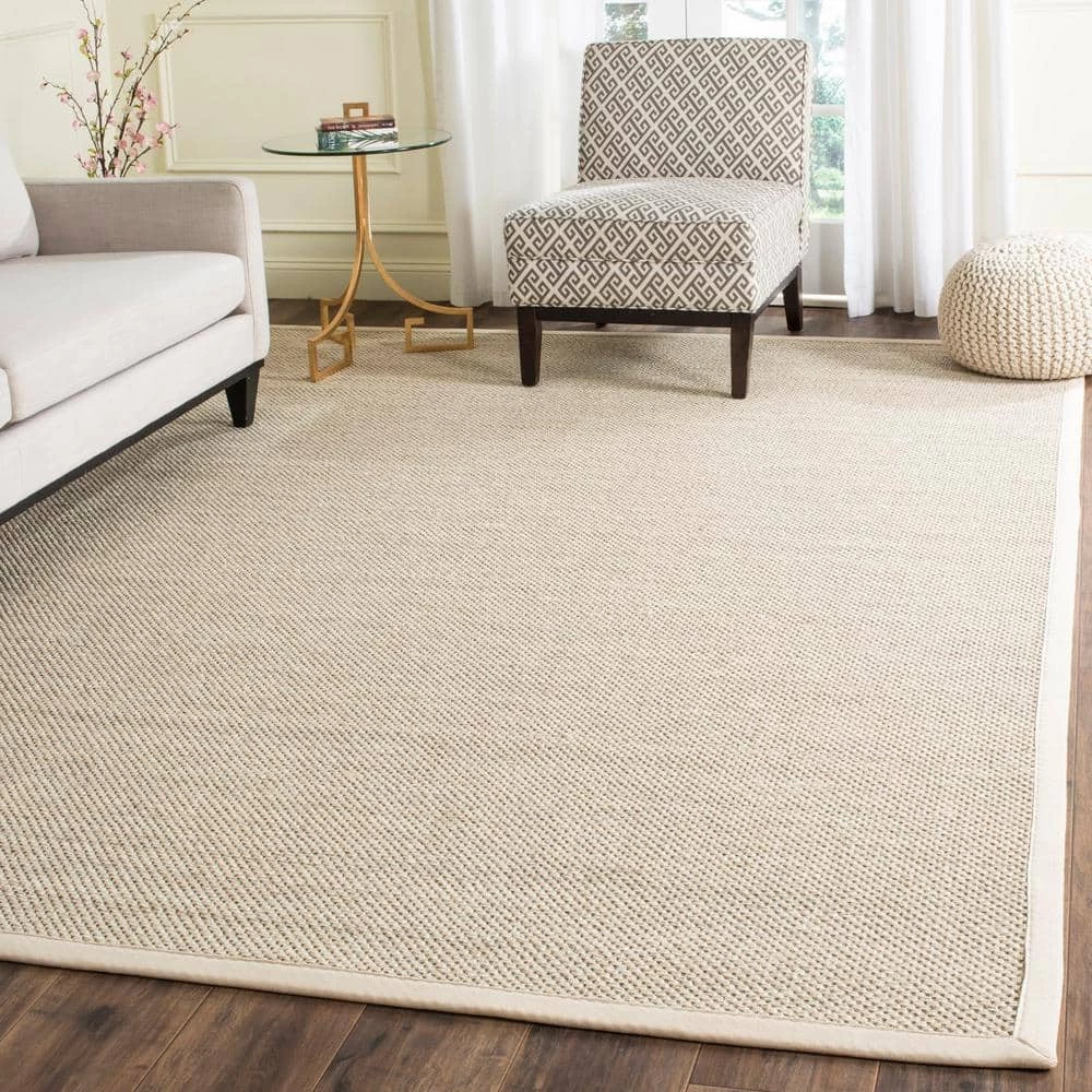 Natural Fiber Marble/Beige 8 ft. x 10 ft. Border Area Rug by SAFAVIEH 2 Natural Fiber Marble/Beige 8 ft. x 10 ft. Border Area Rug by SAFAVIEH - Image 2