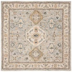 Aspen Moss/Ivory 7 ft. x 7 ft. Square Border Area Rug by SAFAVIEH
