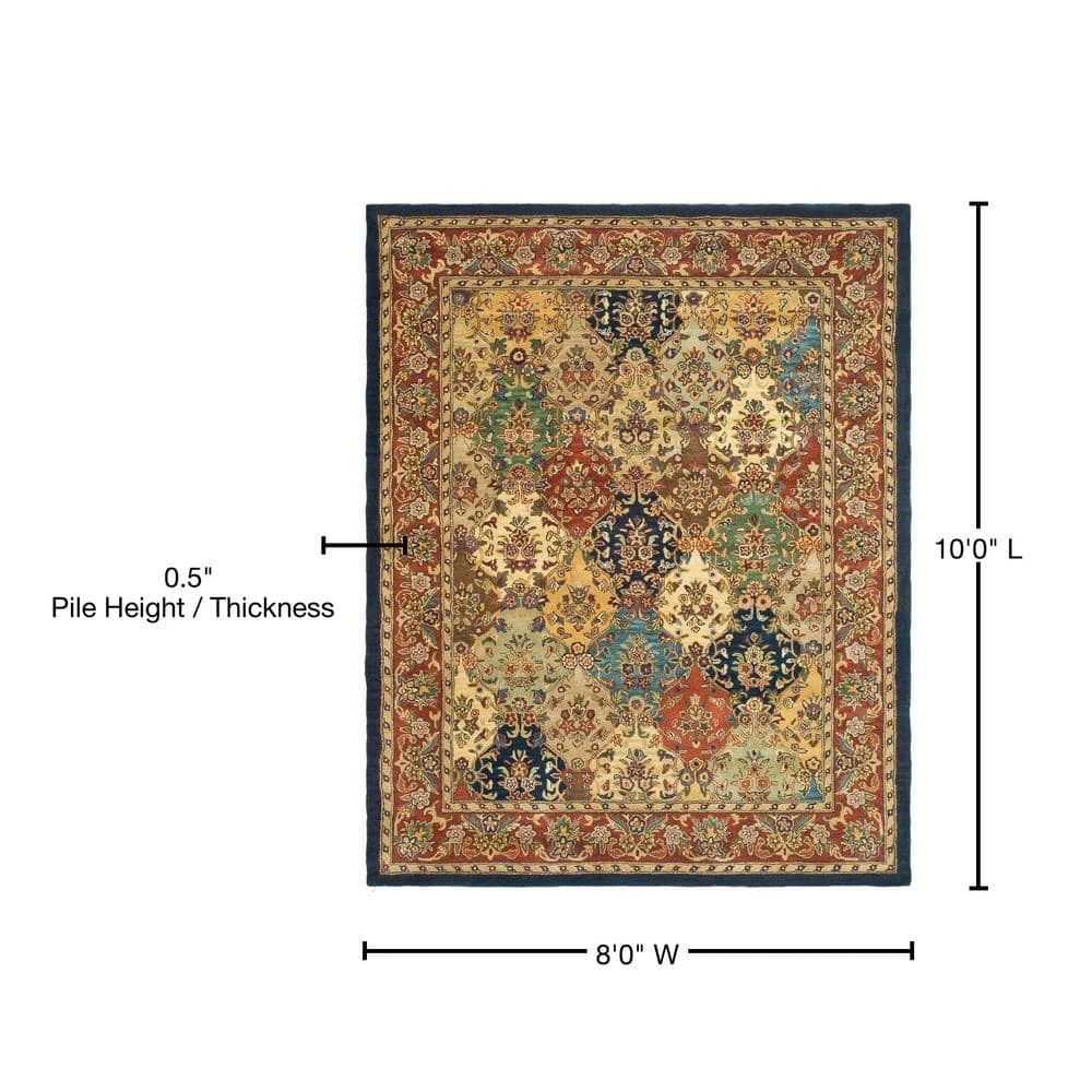 Heritage Multi/Burgundy 8 ft. x 10 ft. Border Area Rug by SAFAVIEH 8 Heritage Multi/Burgundy 8 ft. x 10 ft. Border Area Rug by SAFAVIEH - Image 8