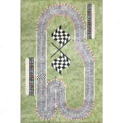 Kidz Multi 5 ft. x 7 ft. Children Polyester Area Rug by Dynamic Rugs