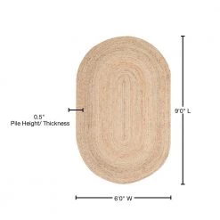 Cape Cod Natural 6 ft. x 9 ft. Oval Solid Area Rug by SAFAVIEH -SAFAVIEH Shop natural safavieh area rugs cap252a 6ov 76 1000