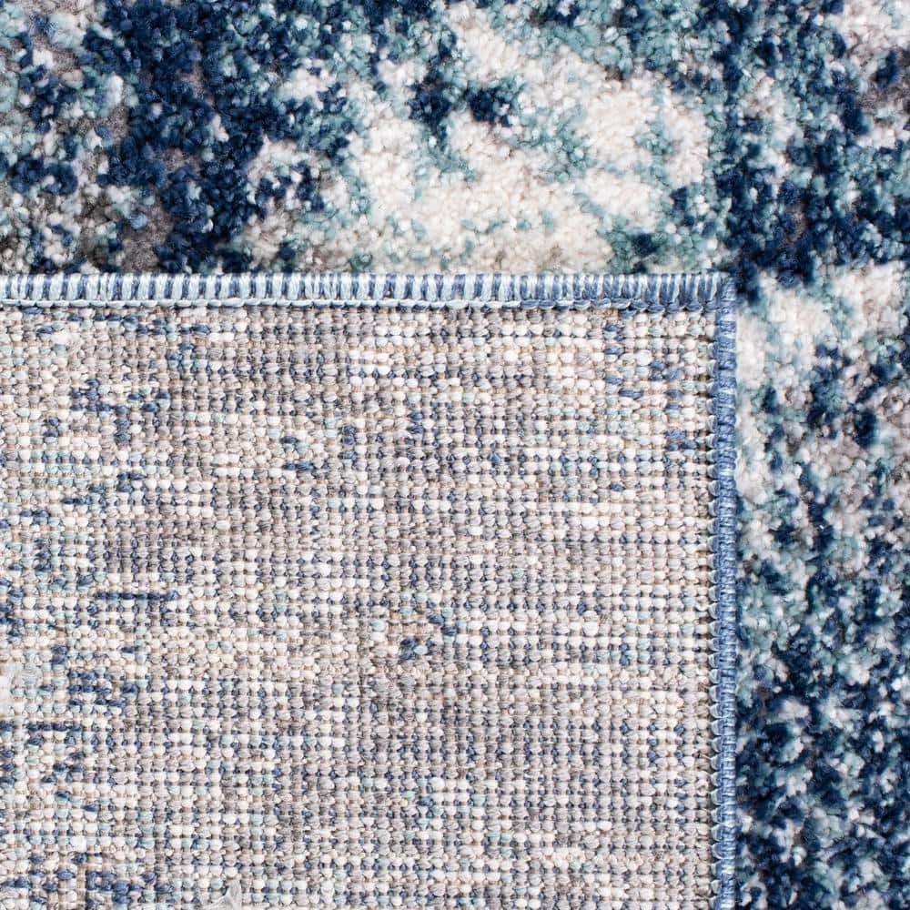 Aston Navy/Gray 8 ft. x 10 ft. Distressed Geometric Area Rug by SAFAVIEH 5 Aston Navy/Gray 8 ft. x 10 ft. Distressed Geometric Area Rug by SAFAVIEH - Image 5