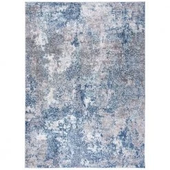 Aston Navy/Gray 8 ft. x 10 ft. Distressed Geometric Area Rug by SAFAVIEH