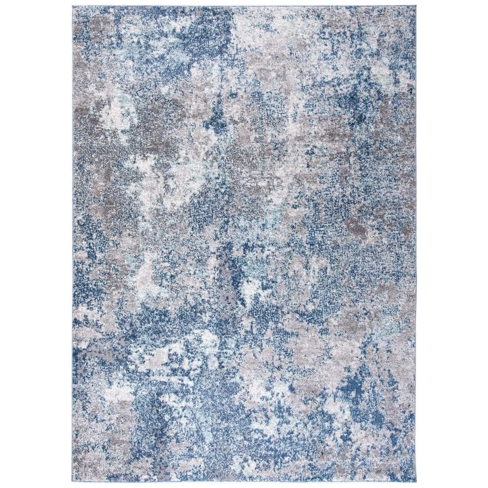 Aston Navy/Gray 8 ft. x 10 ft. Distressed Geometric Area Rug by SAFAVIEH 1 Aston Navy/Gray 8 ft. x 10 ft. Distressed Geometric Area Rug by SAFAVIEH
